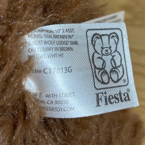 Fiesta Great Wolf Lodge Teddy Bear Brown Tan Sitting Stuffed Animal 2017 12" NWT - Picture 9 of 13